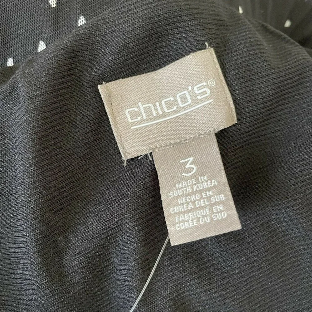 Chico's Womens Cosmic Universe Caren Mesh Skirt Size 3 XL Black White NEW - Picture 3 of 5